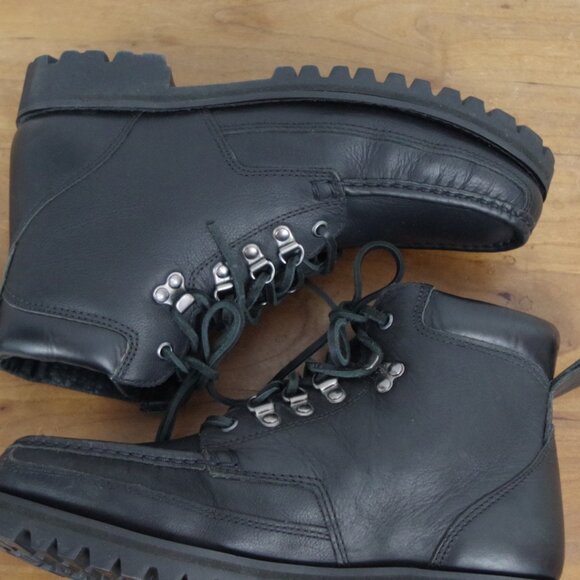 Men\'s Black Leather Lace Up Moccasin Style Ankle Boots Size 9.5 main image 7